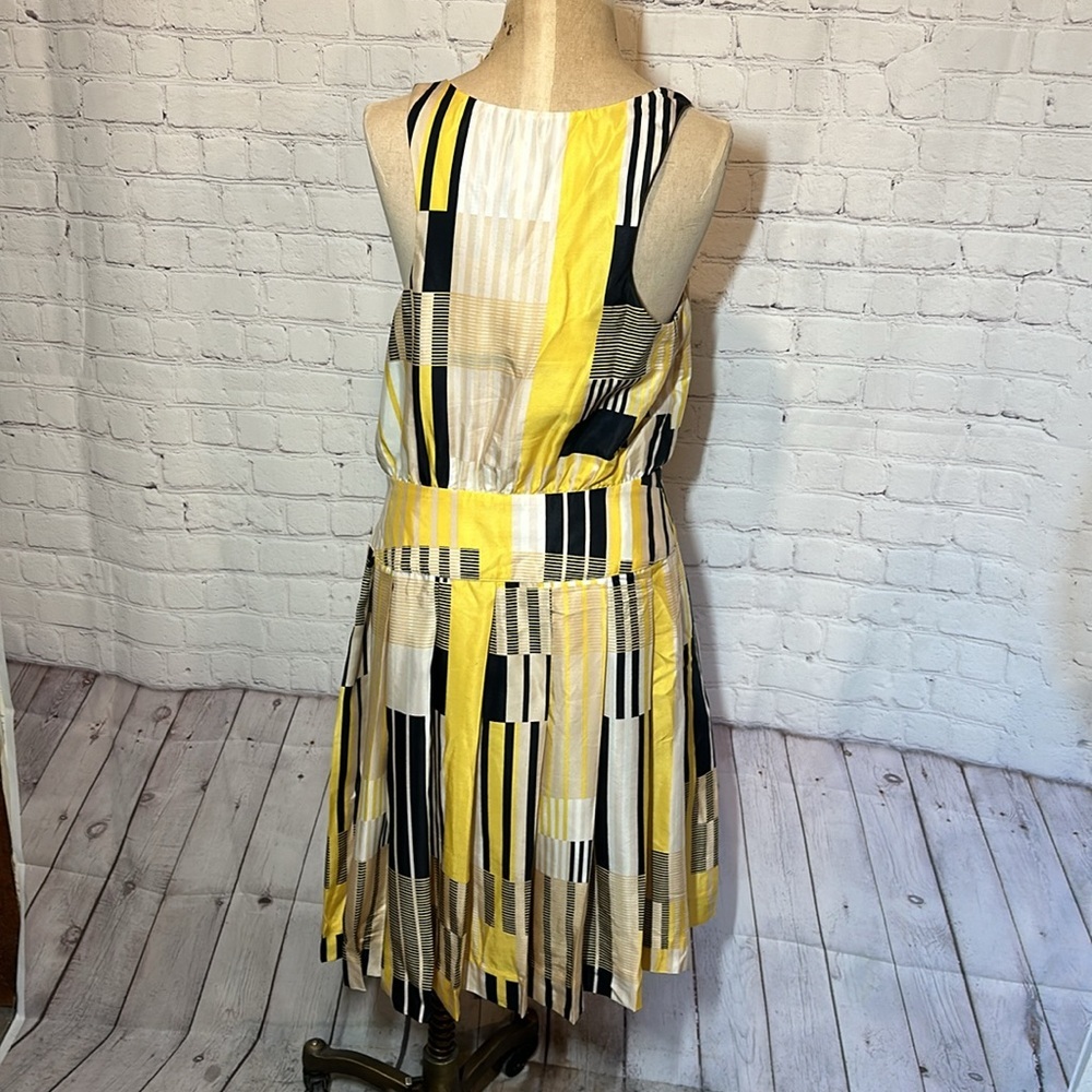Anthropologie Maeve Yellow and black geometric Dress size 6 - Picture 2 of 6